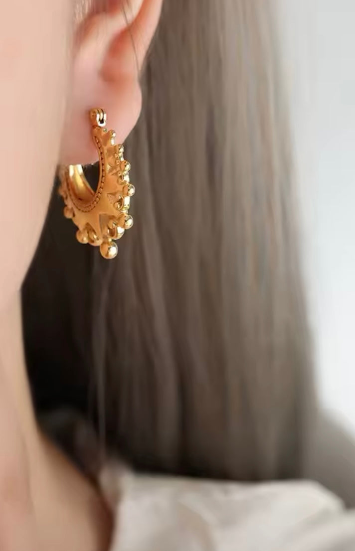Radiant Sunburst Hoop Earrings