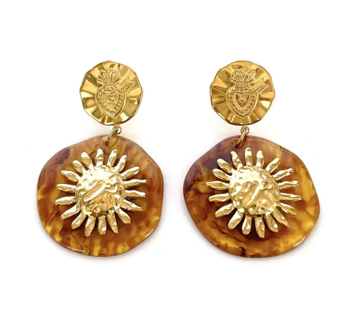Vintage Elegance Collection – Acrylic & Stainless Steel Earrings