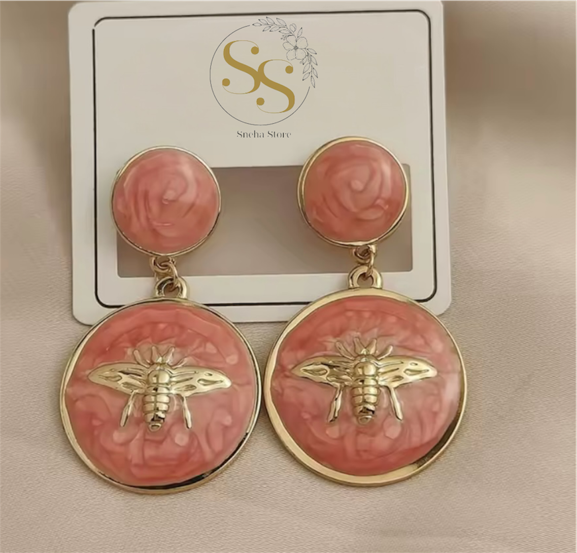 Queen Bee Enamel Drop Earrings