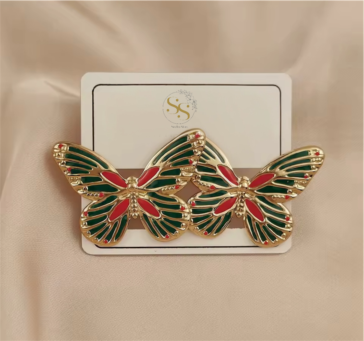 Aurora Enamel Butterfly Stud Earrings
