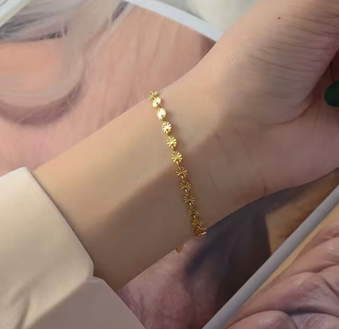 Sunbeam Disc Bracelet