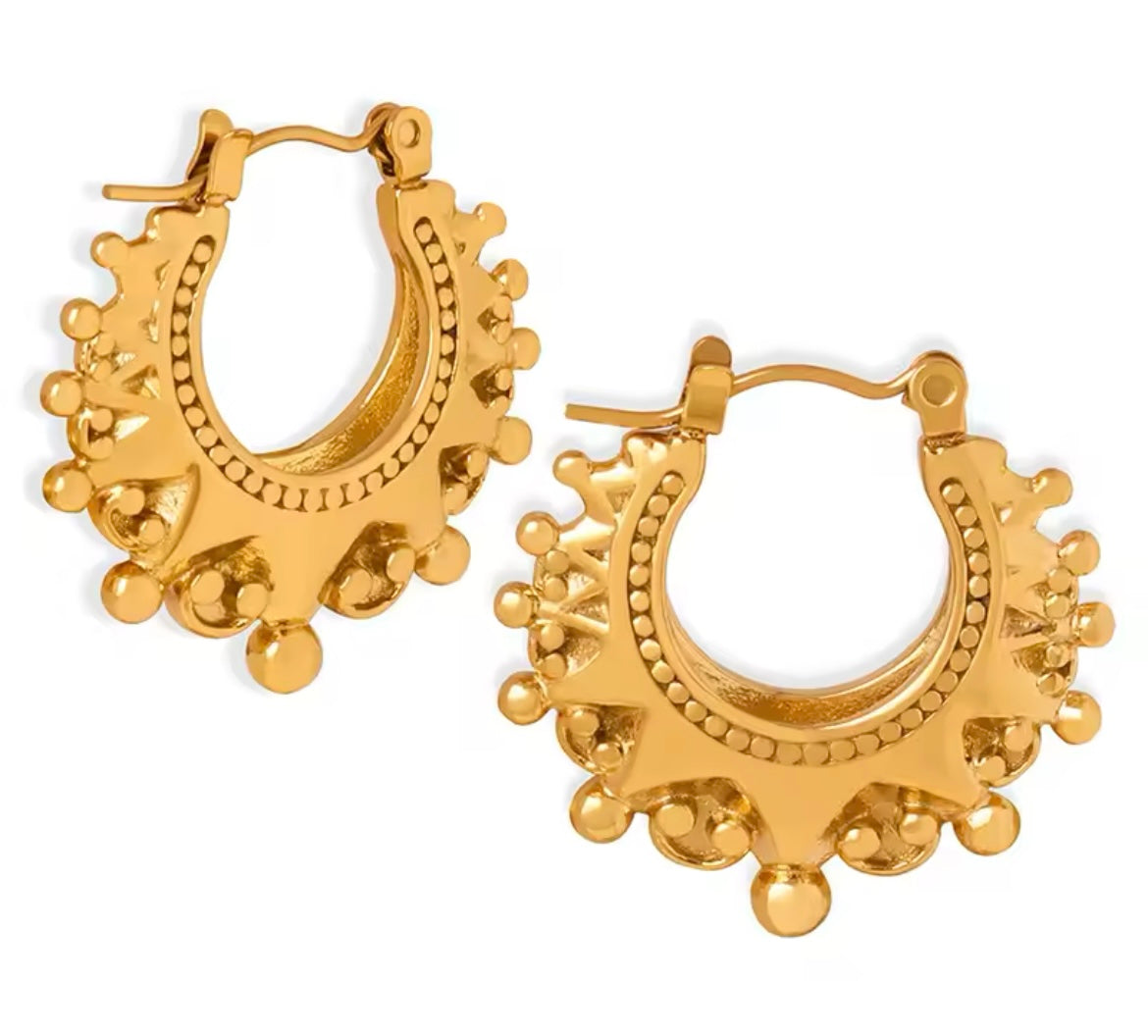 Radiant Sunburst Hoop Earrings