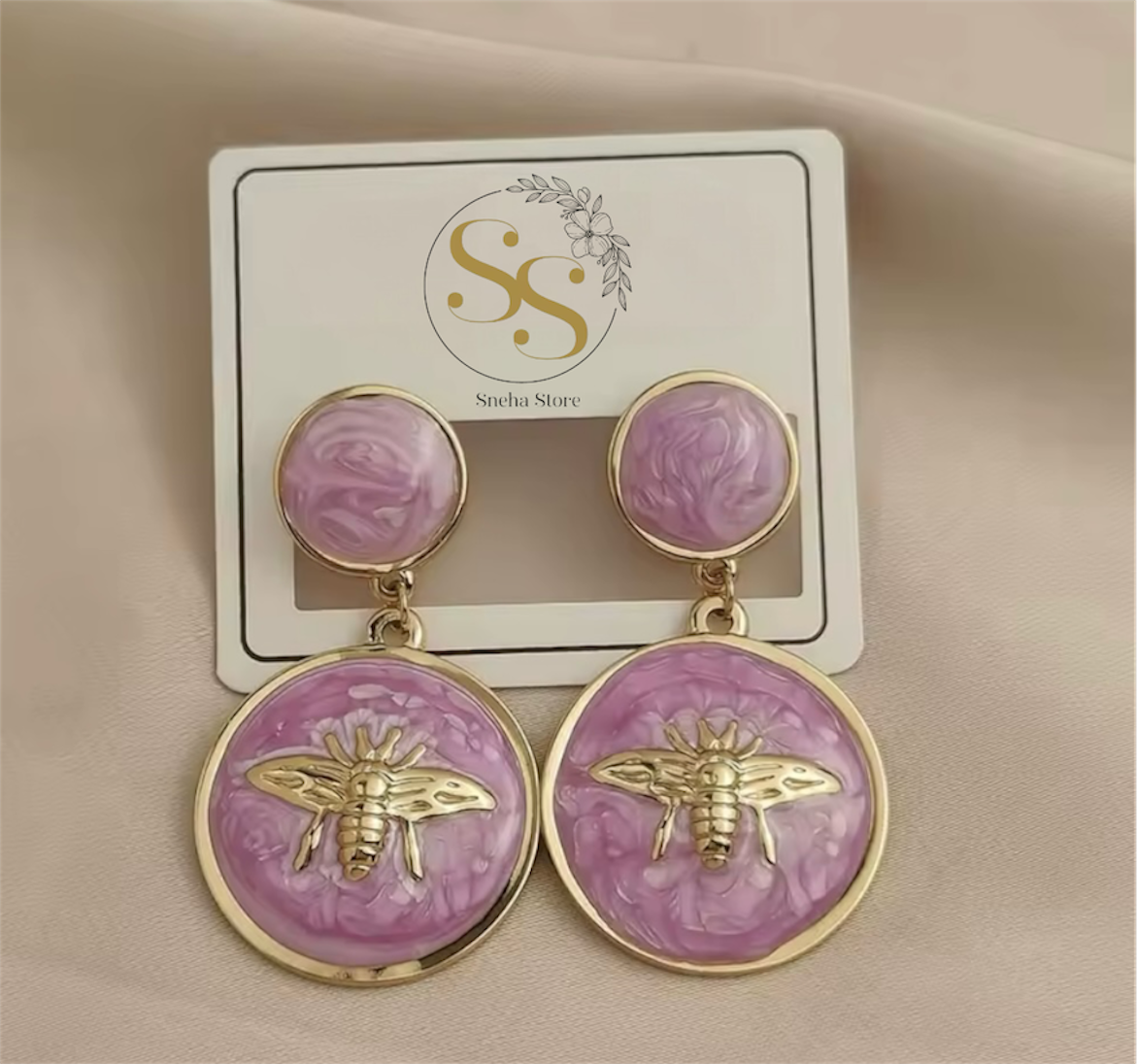 Queen Bee Enamel Drop Earrings