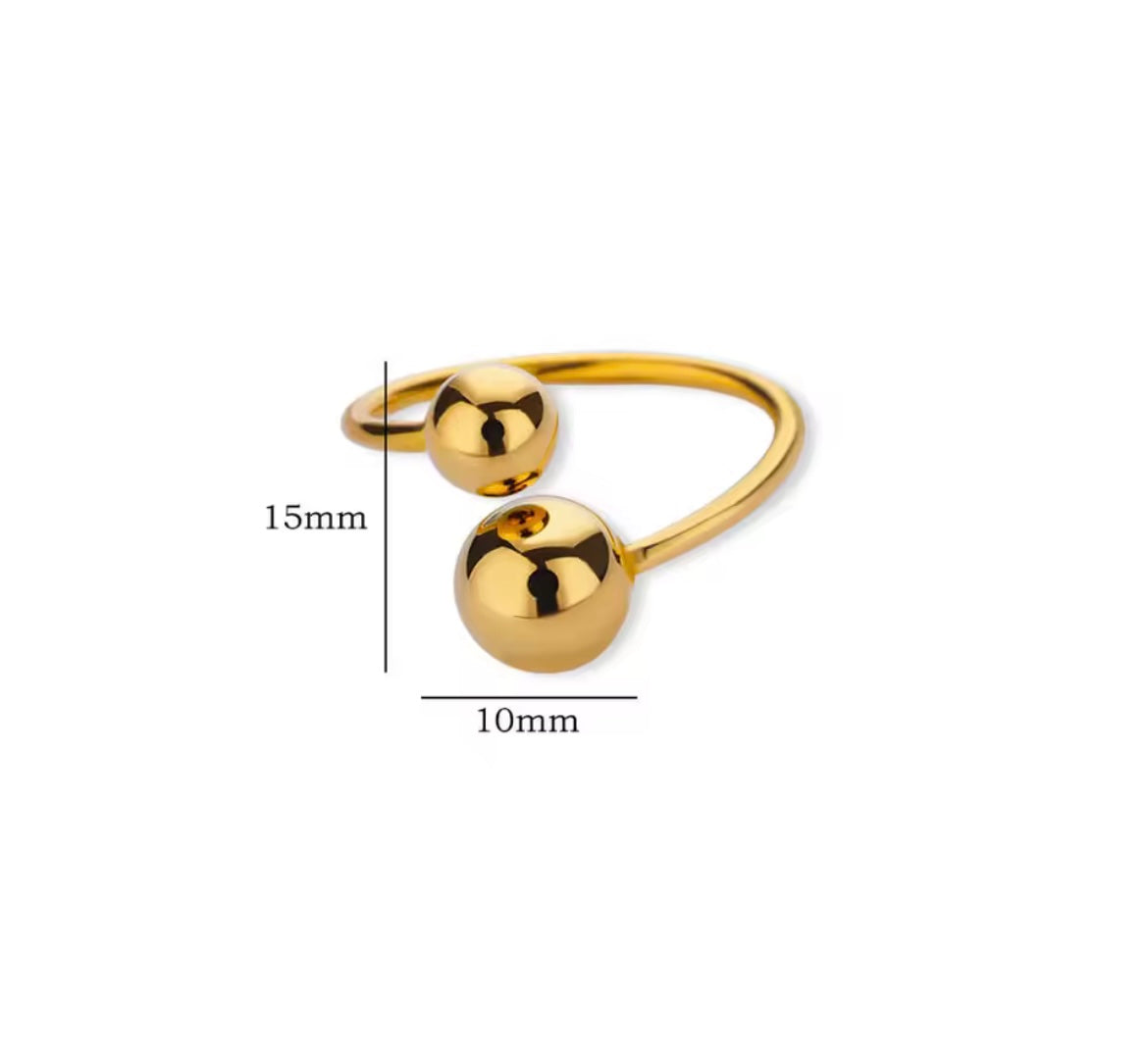 BoldBall Adjustable Ring – Minimal Gold Statement