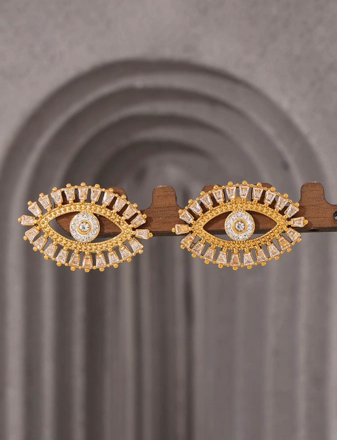 Evil Eye Zircon Titanium Steel Stud Earring