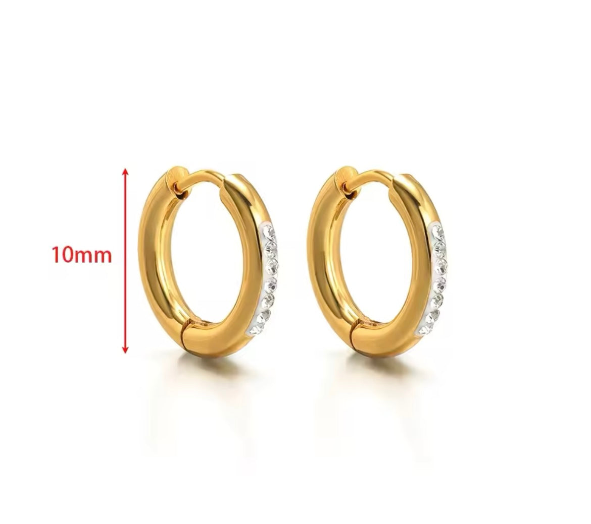 Sparkle Mini Hoop Earring – 8mm, 10mm, 12mm