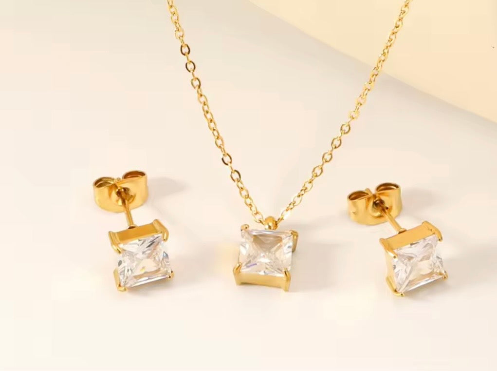 Crystal Stud & Pendant Set