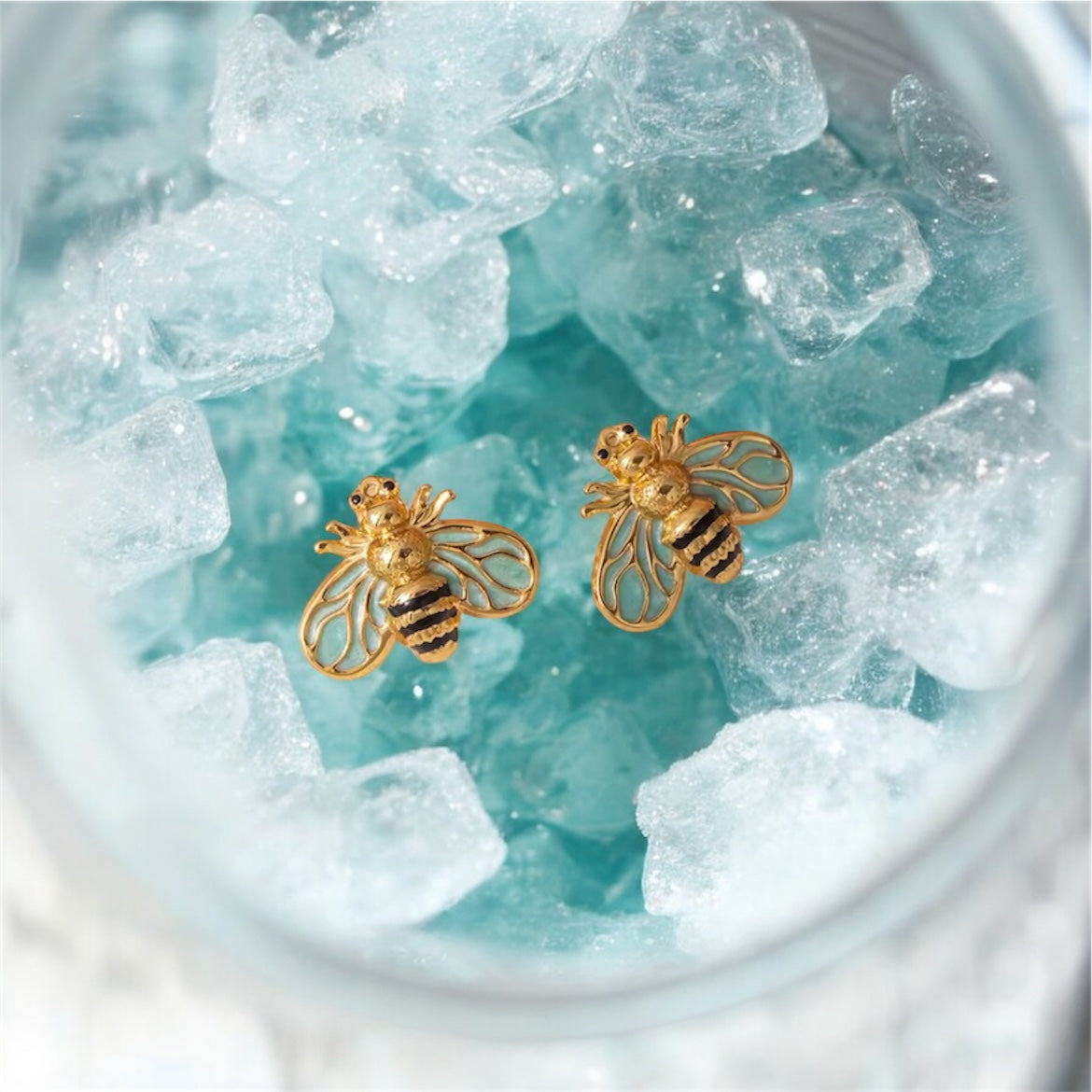 Enamel Bee Stud Earrings
