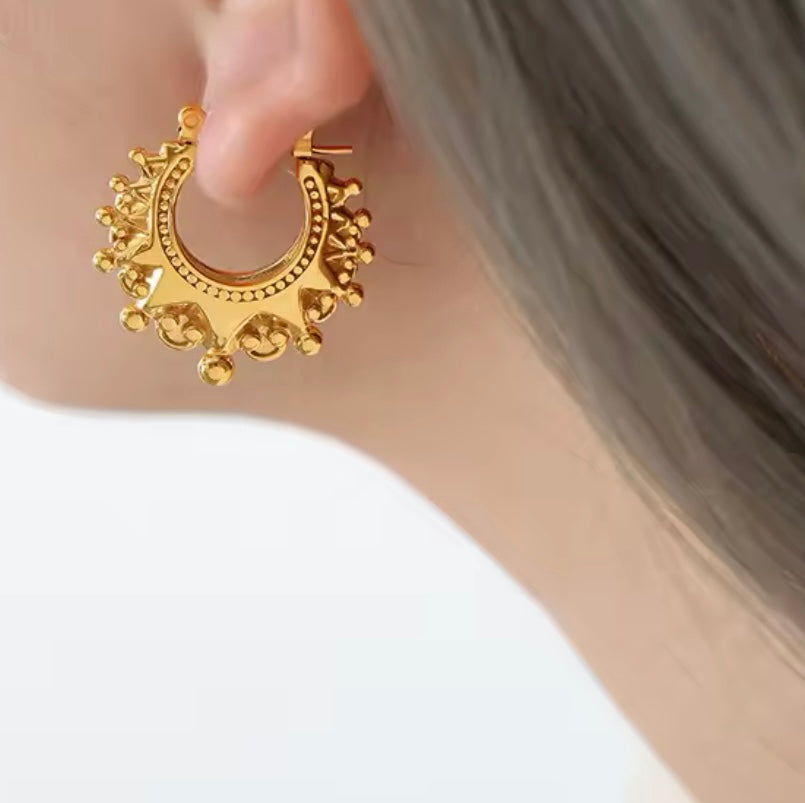 Radiant Sunburst Hoop Earrings