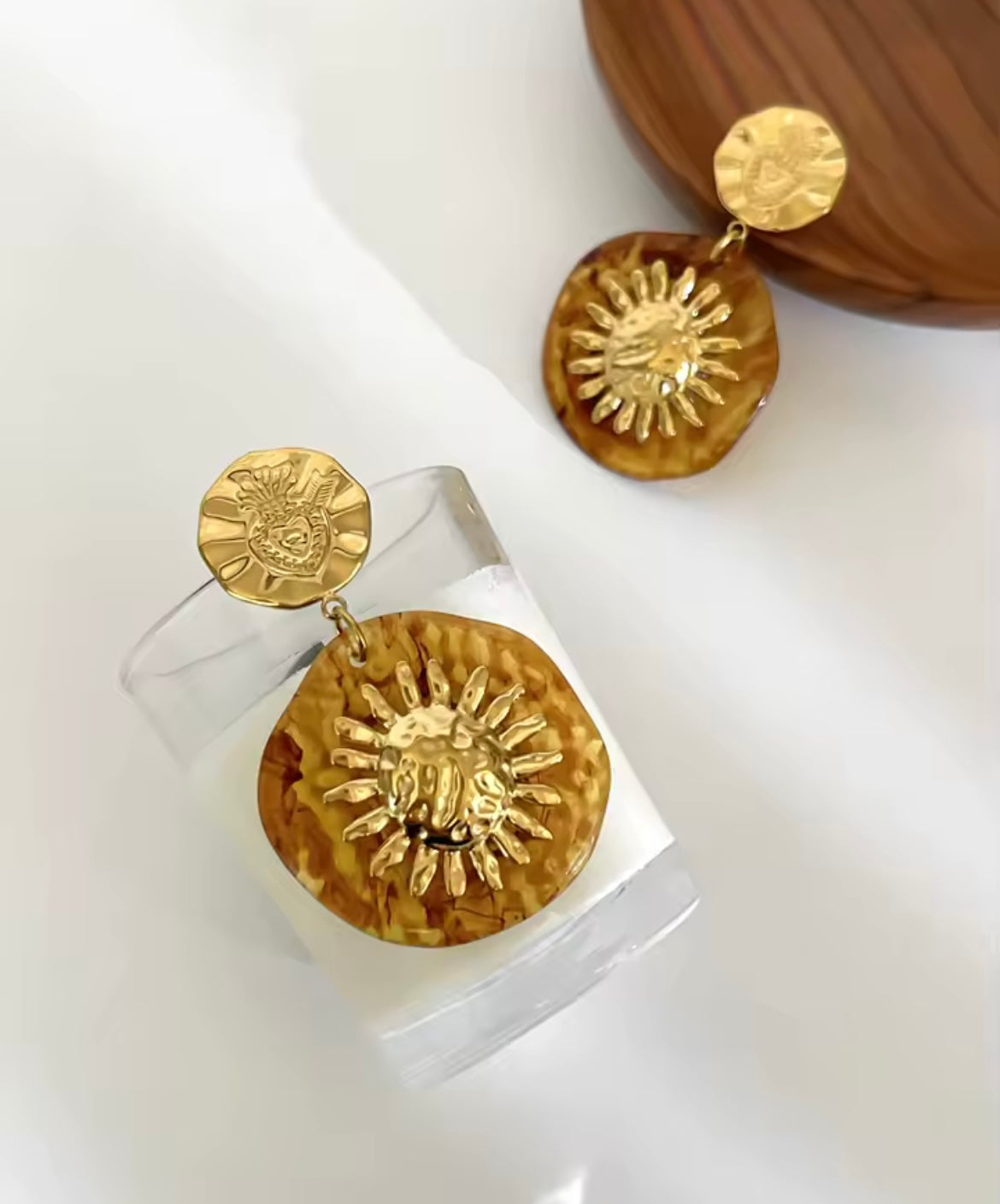 Vintage Elegance Collection – Acrylic & Stainless Steel Earrings