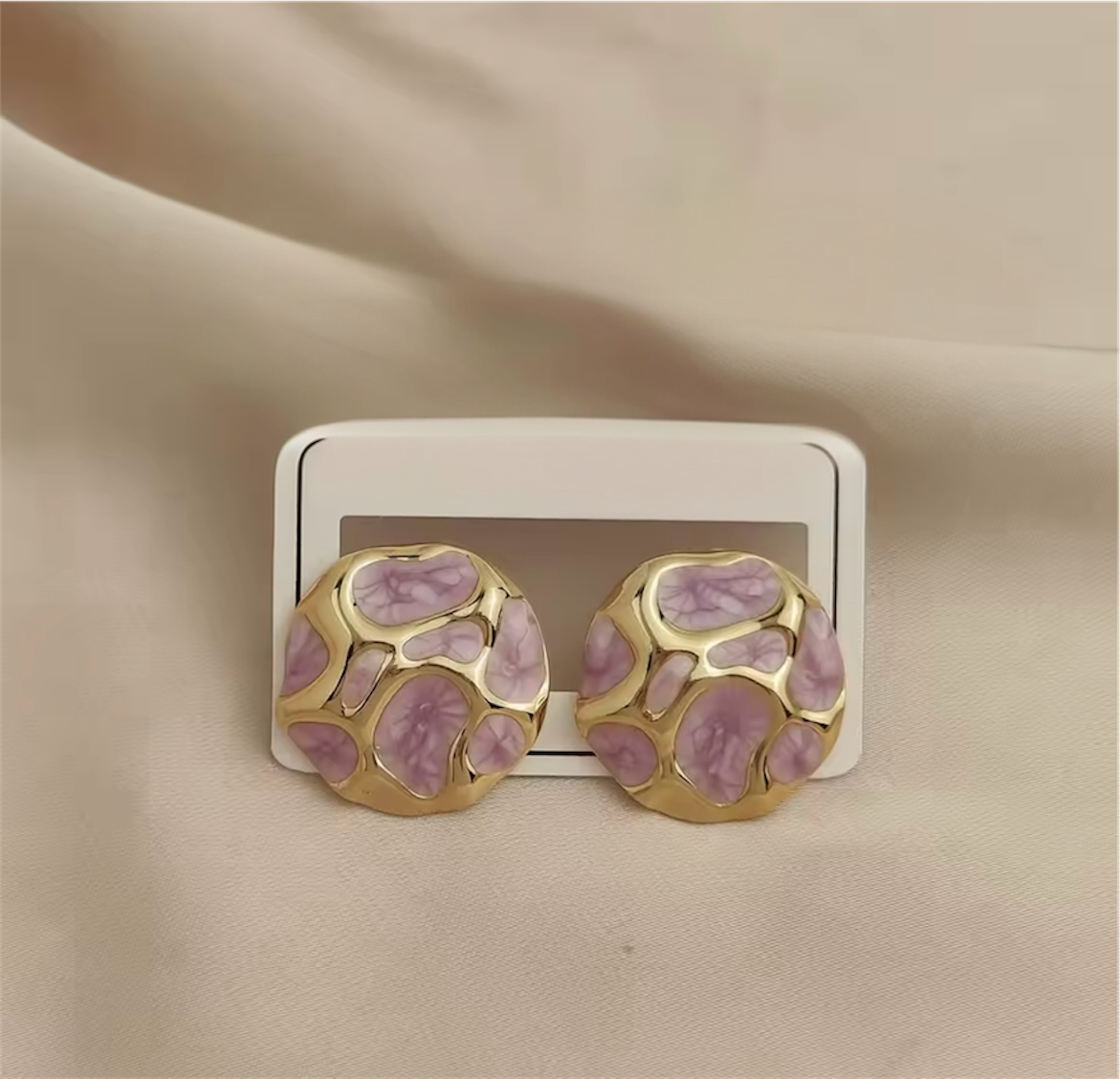 Enamel Mosaic Stud Earrings