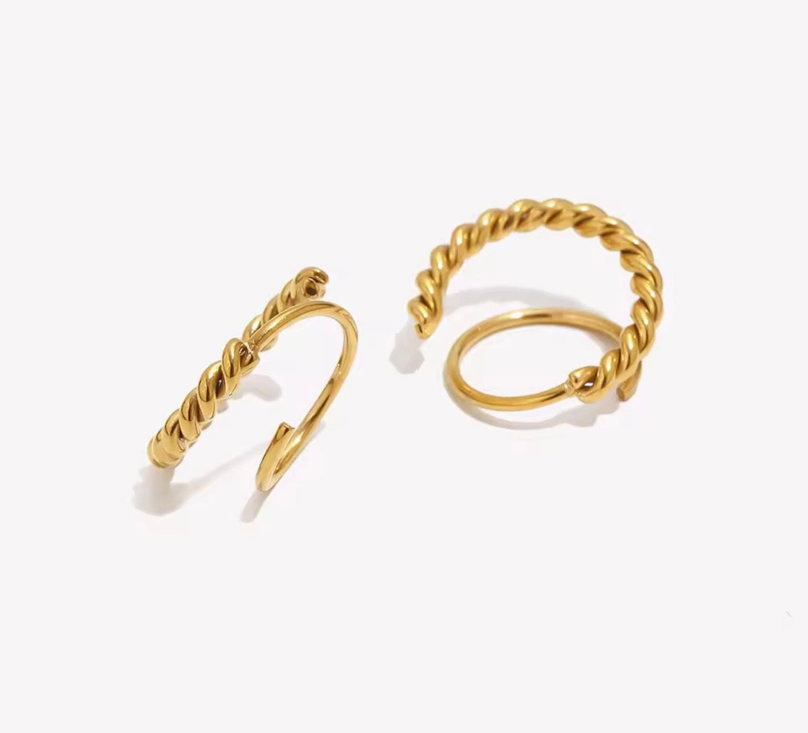Spiral Twist Hoops