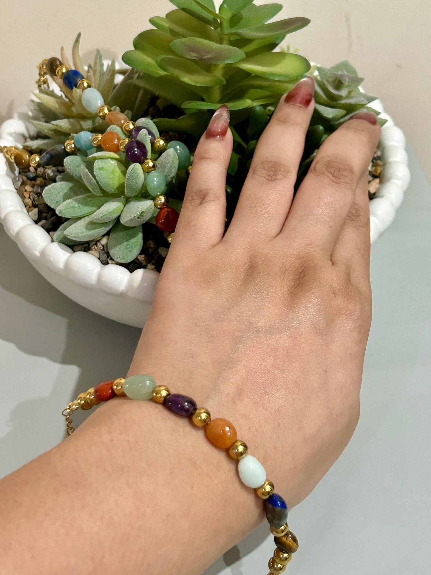 Handmade 7 Chakra Stainless Steel Bracelet