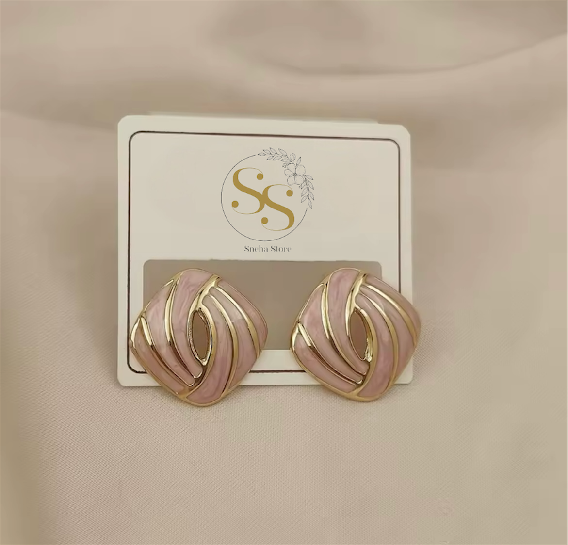 Enamel Swirl Stud Earrings