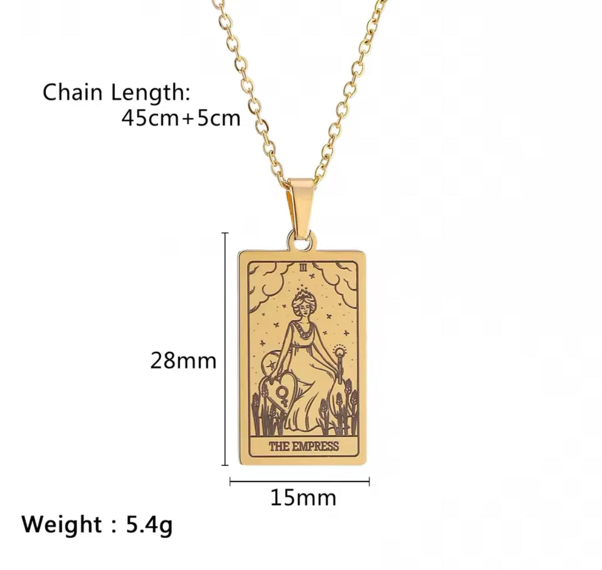 Tarot Card Necklace Collection – 18K Gold Plated Stainless Steel