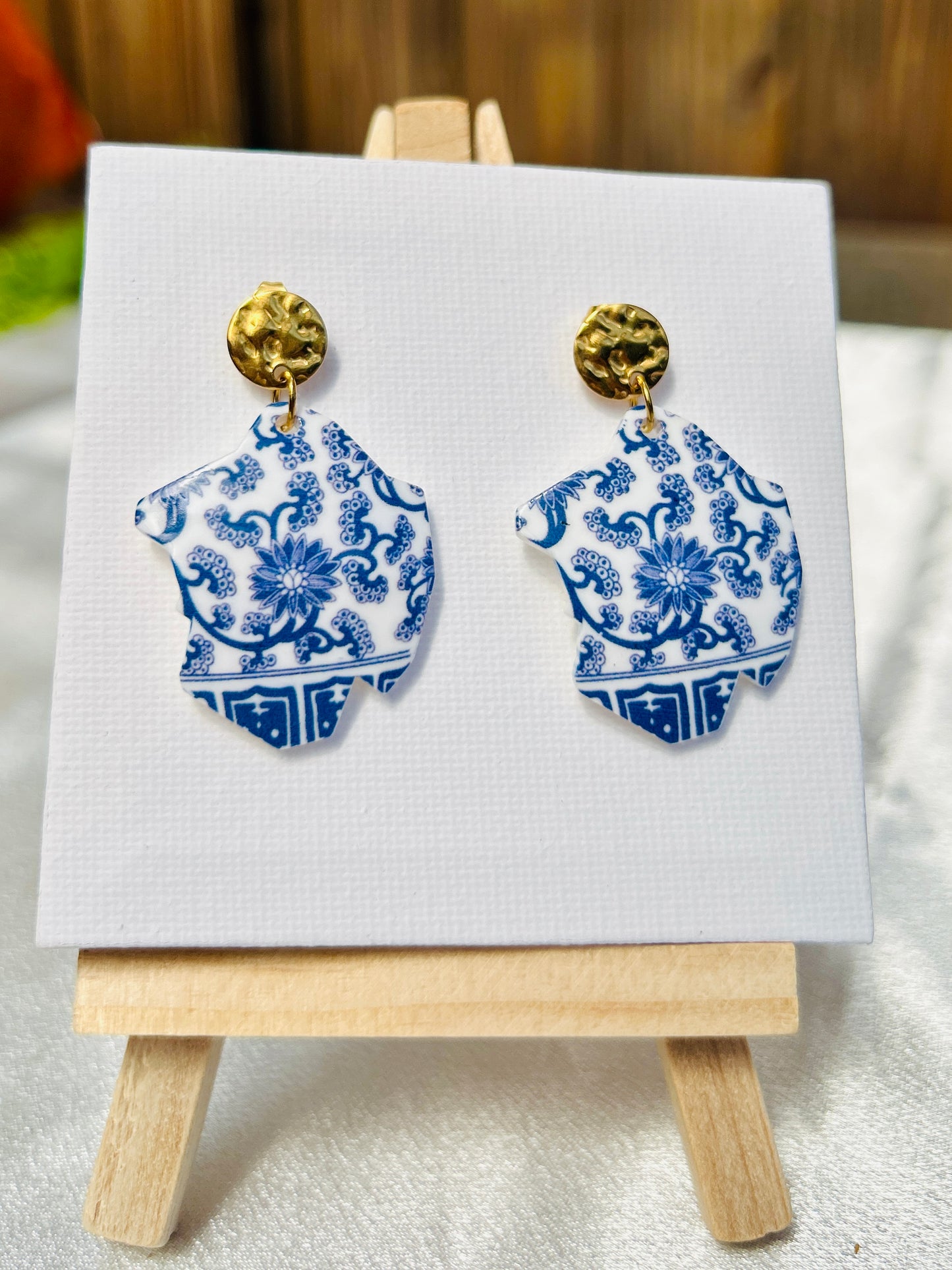 π Porcelain Dream Earrings β Stainless Steel & Acrylic