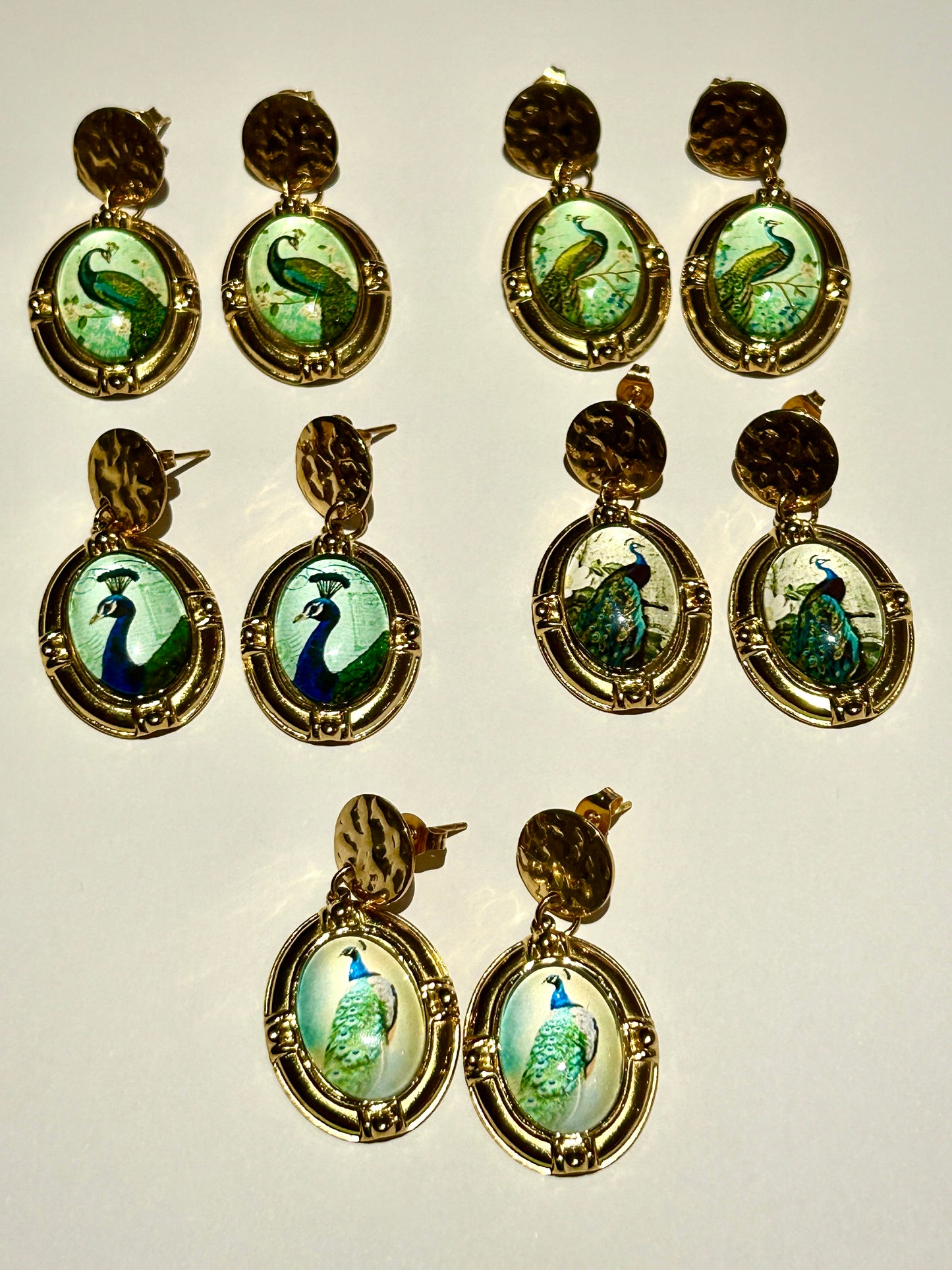 Royal Peacock Art Drop Earrings