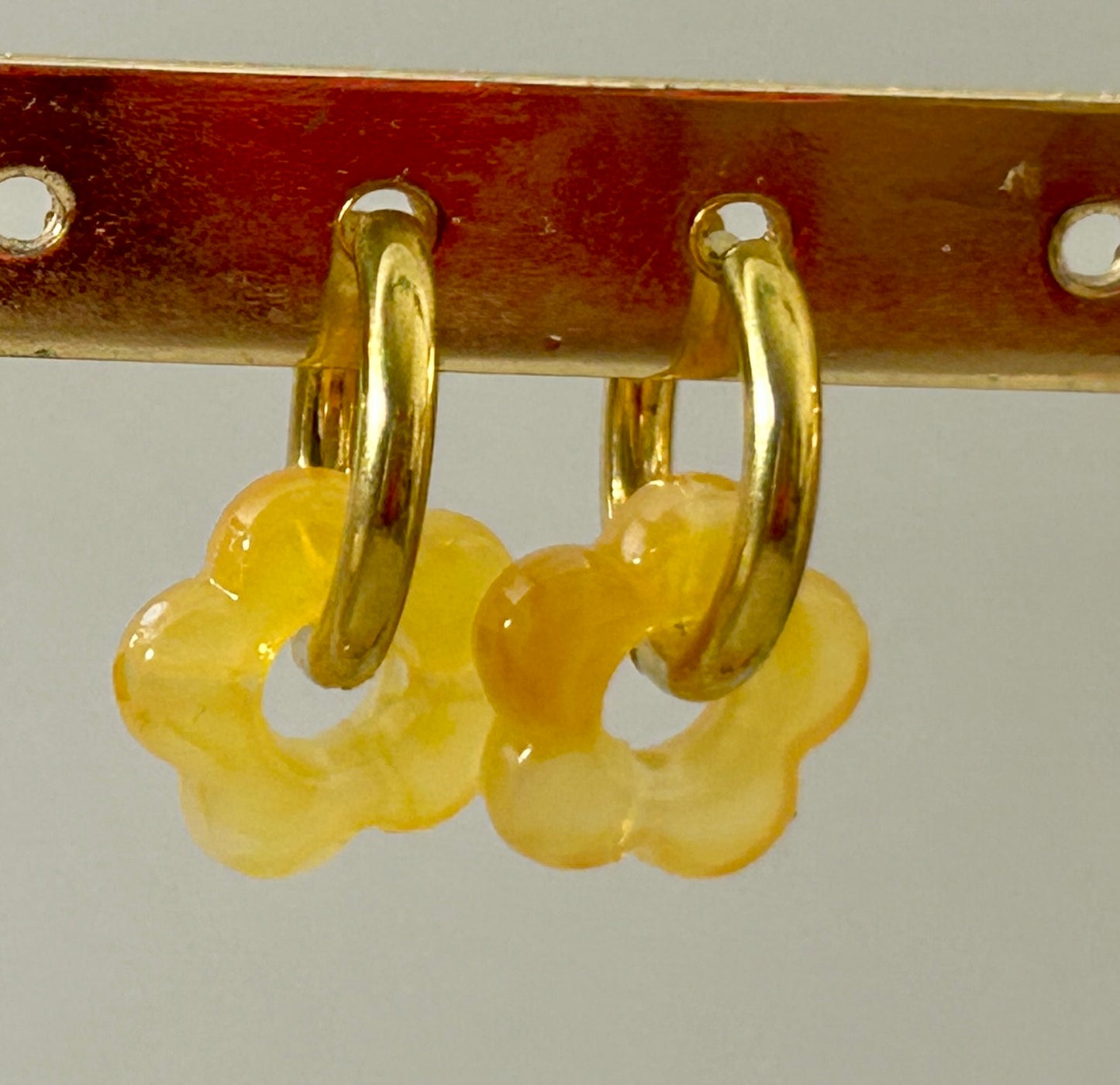 BloomLite Stainless Steel Acrylic Flower Earrings