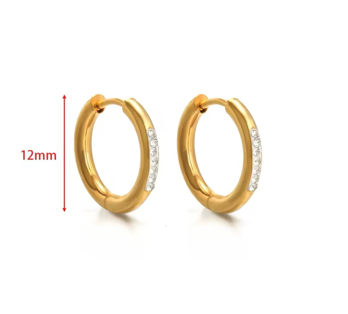 Sparkle Mini Hoop Earring – 8mm, 10mm, 12mm