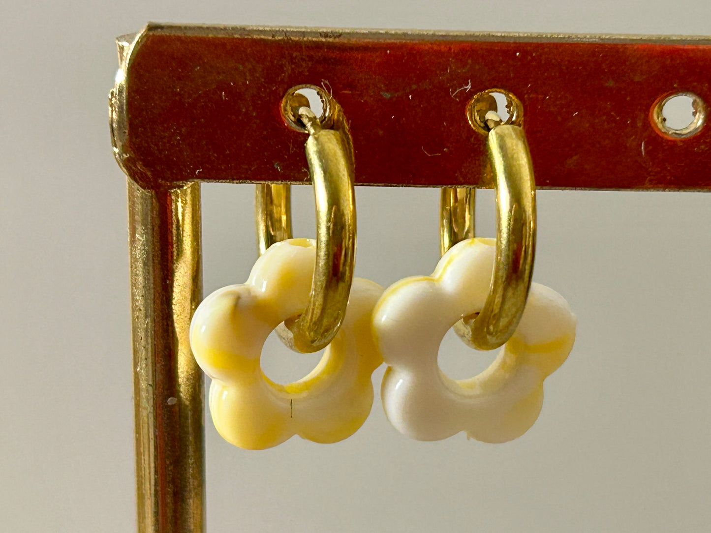 BloomLite Stainless Steel Acrylic Flower Earrings