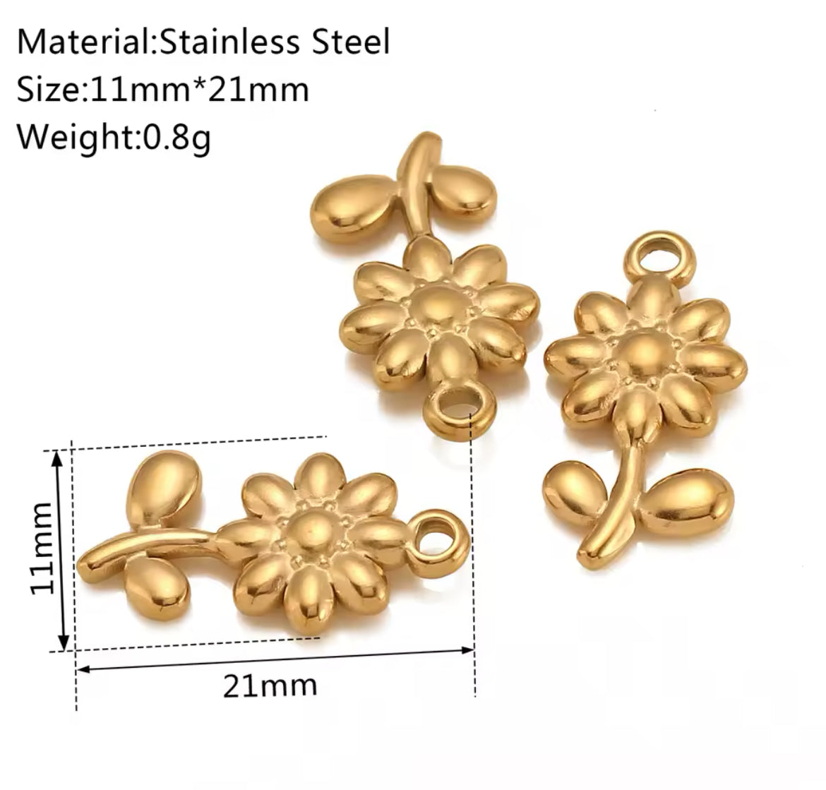 Make Your Own Charm Jewellery – Gold Plated Stainless Steel (Tarnish-Free & Waterproof)- 1 piece