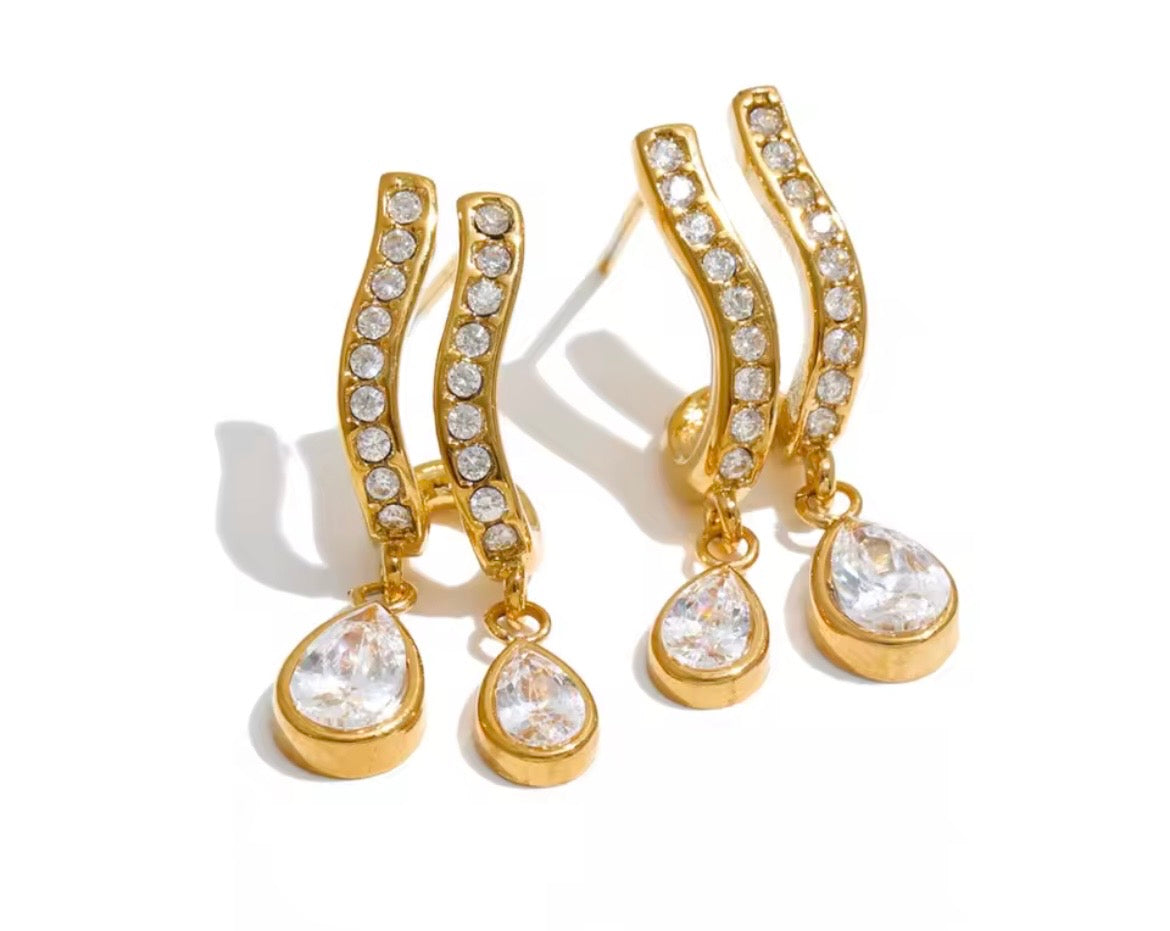 Teardrop Cubic Zirconia Drop Earrings