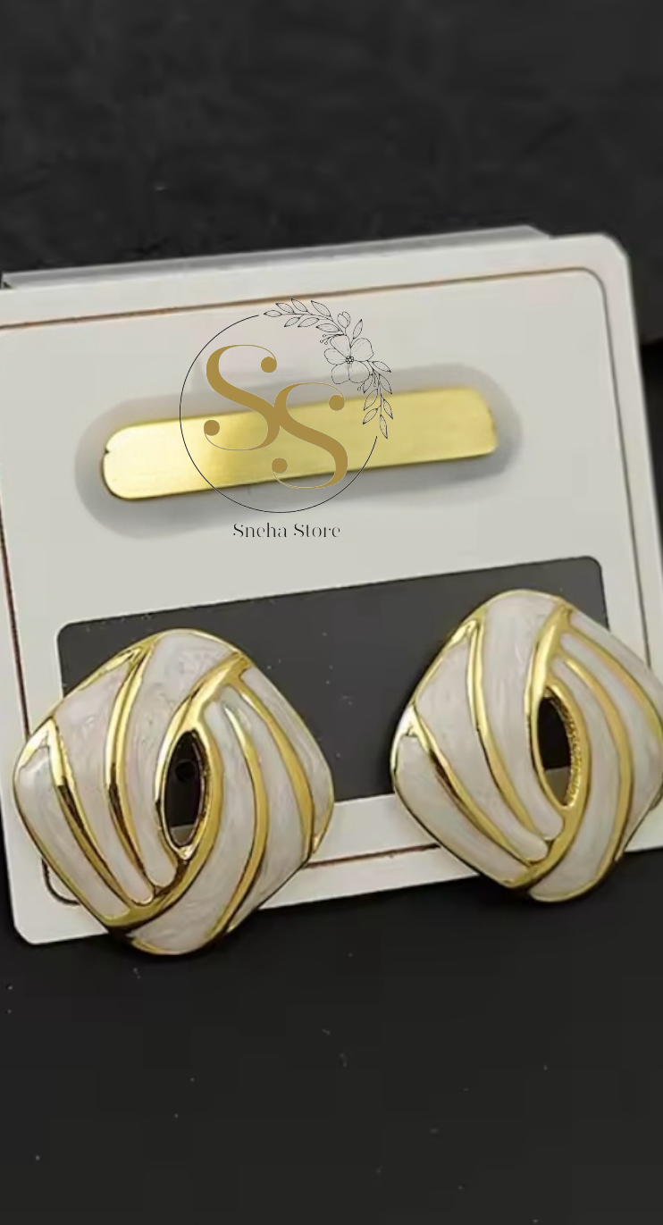 Enamel Swirl Stud Earrings