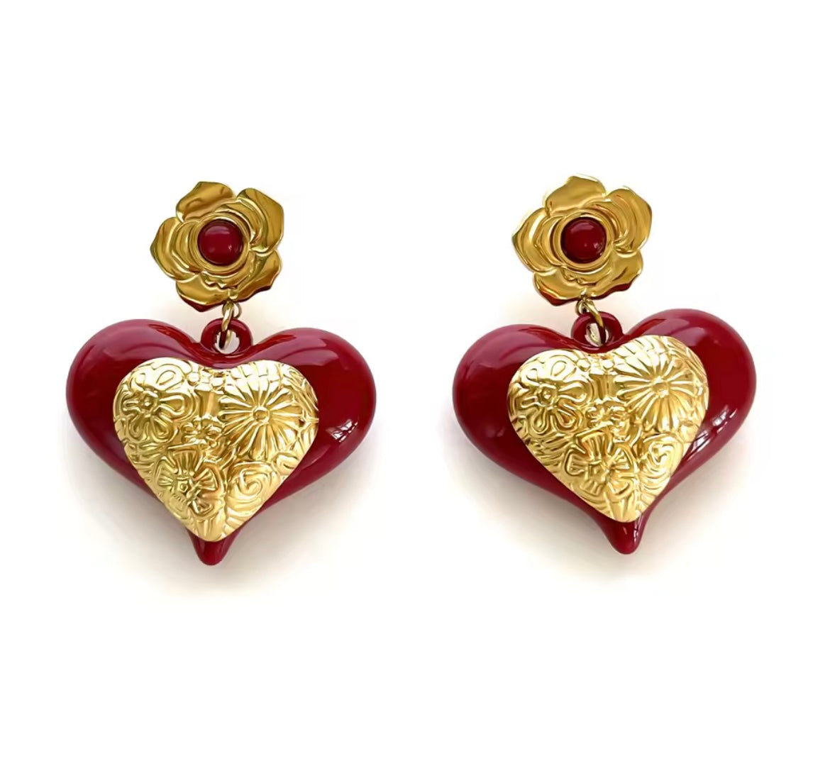 Vintage Elegance Collection – Acrylic & Stainless Steel Earrings