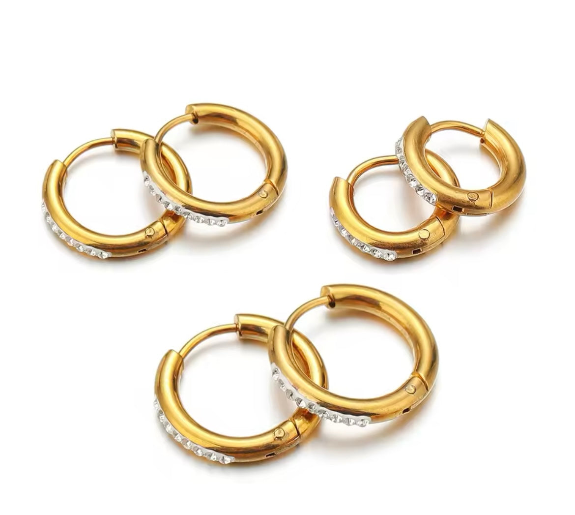 Sparkle Mini Hoop Earring – 8mm, 10mm, 12mm