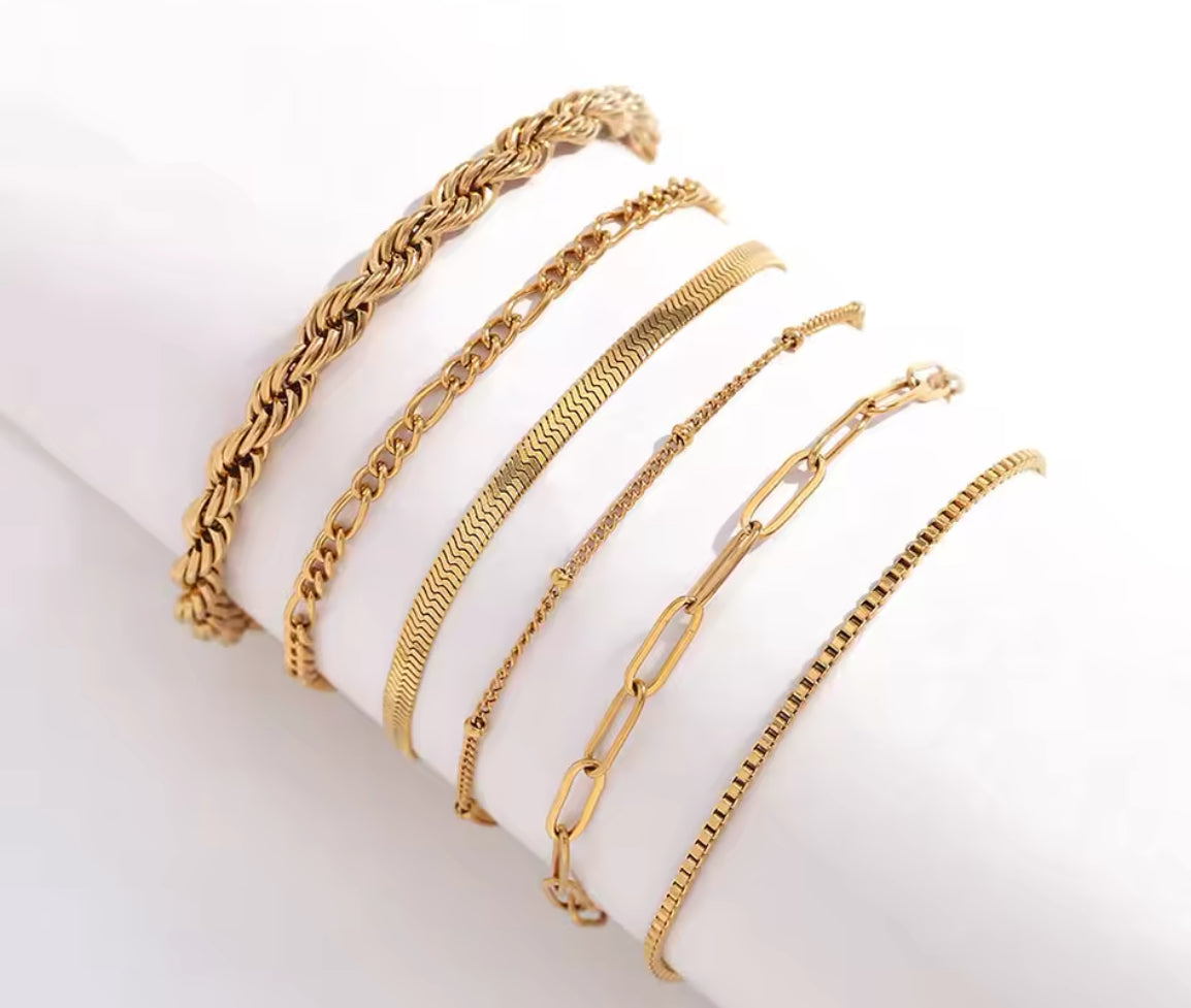 The Golden Essentials Bracelet Set – 18K Gold Plated Favourites
