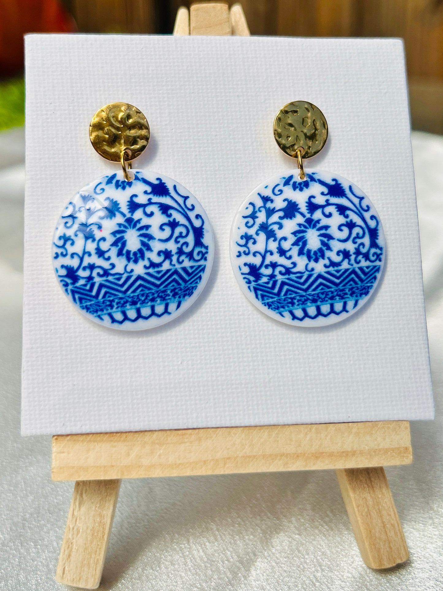 π Porcelain Dream Earrings β Stainless Steel & Acrylic