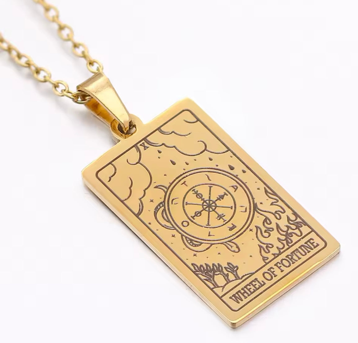 Tarot Card Necklace Collection – 18K Gold Plated Stainless Steel