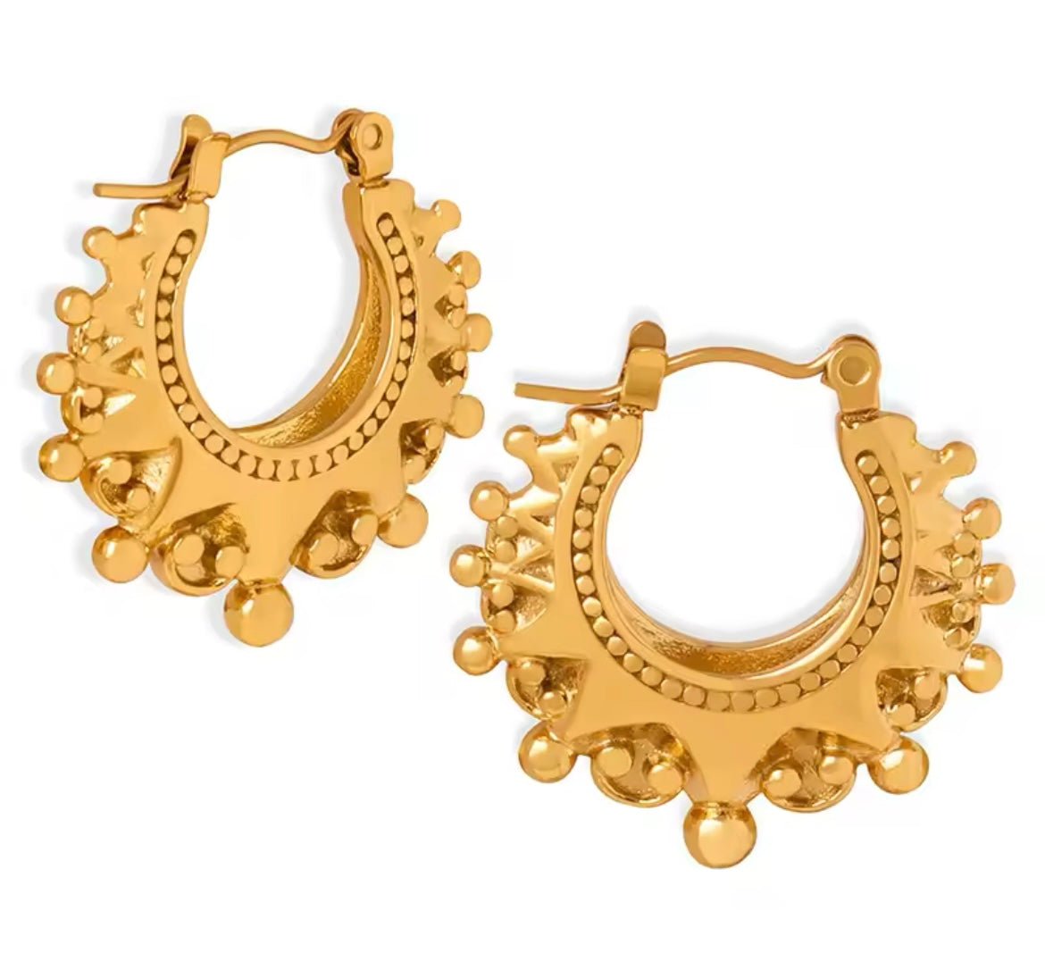 Radiant Sunburst Hoop Earrings