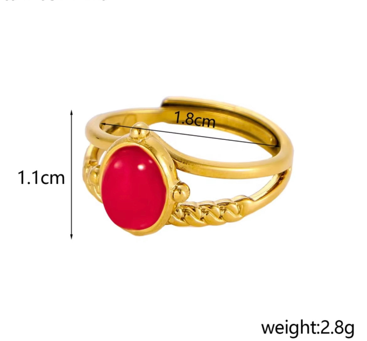Gold Gemstone Ring Collection – Adjustable Statement Rings