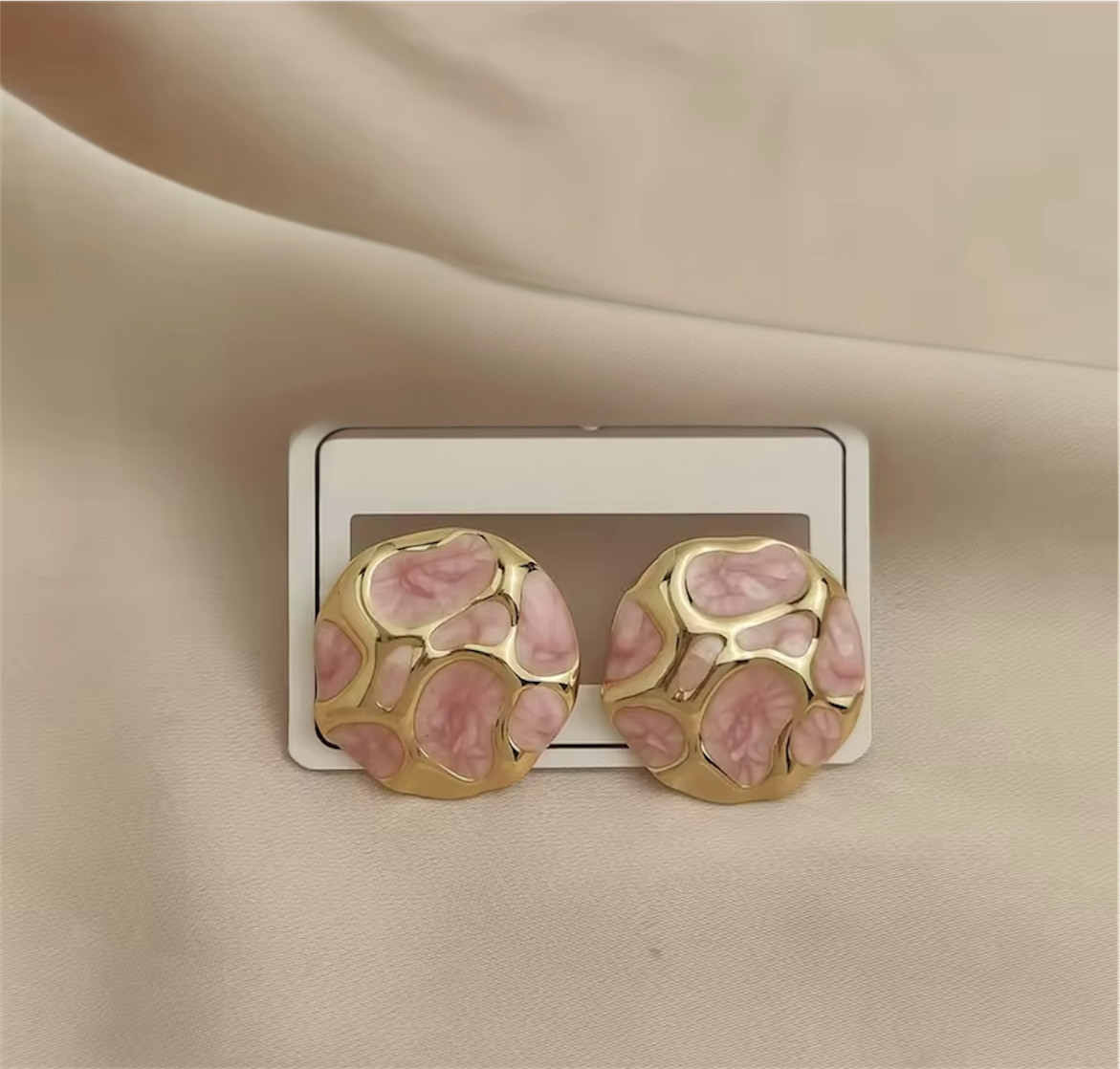 Enamel Mosaic Stud Earrings