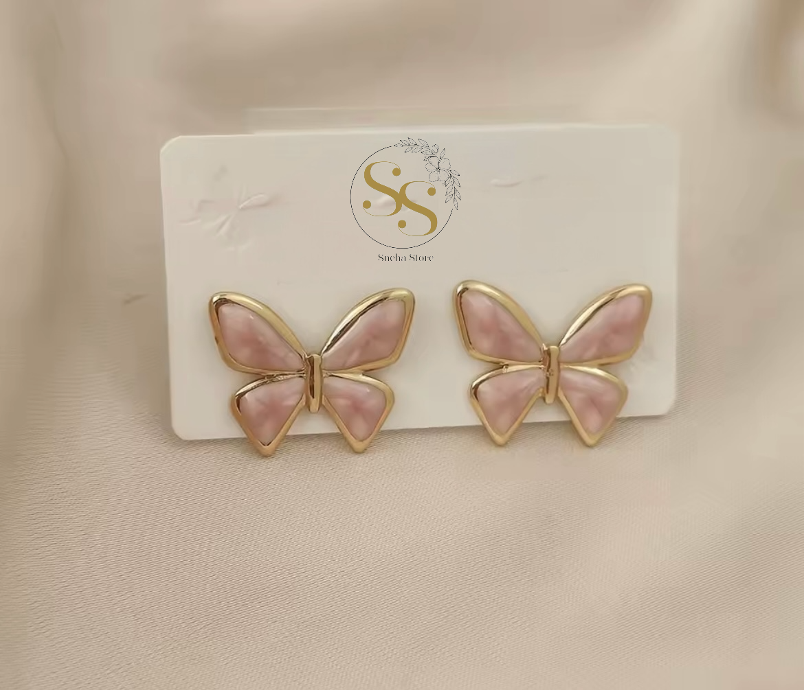 Enchanted Butterfly Enamel Stud Earrings