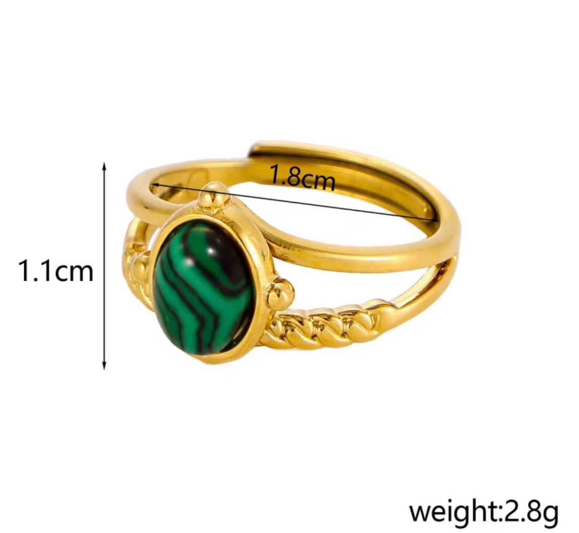 Gold Gemstone Ring Collection – Adjustable Statement Rings