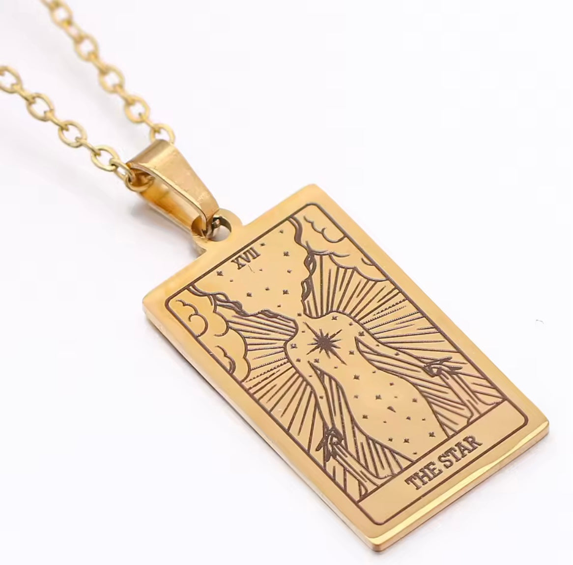 Tarot Card Necklace Collection – 18K Gold Plated Stainless Steel