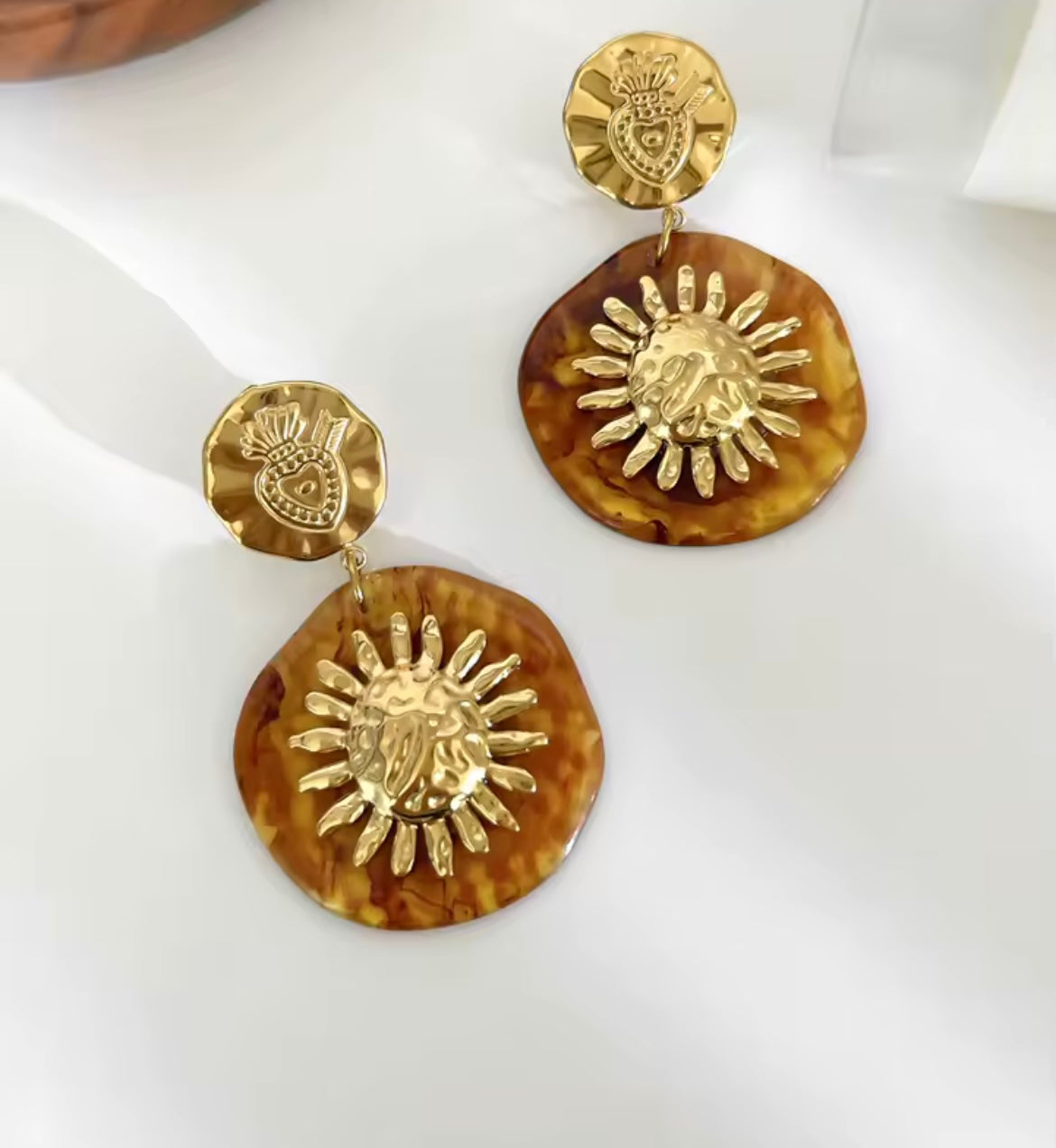 Vintage Elegance Collection – Acrylic & Stainless Steel Earrings