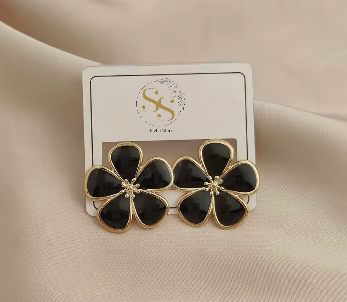 Enamel Flower Stud Earrings