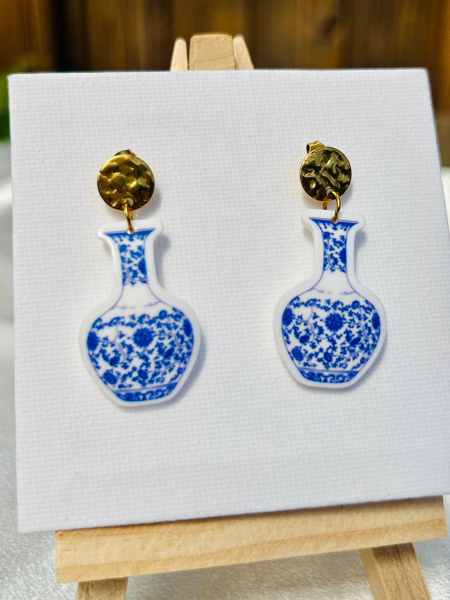 π Porcelain Dream Earrings β Stainless Steel & Acrylic
