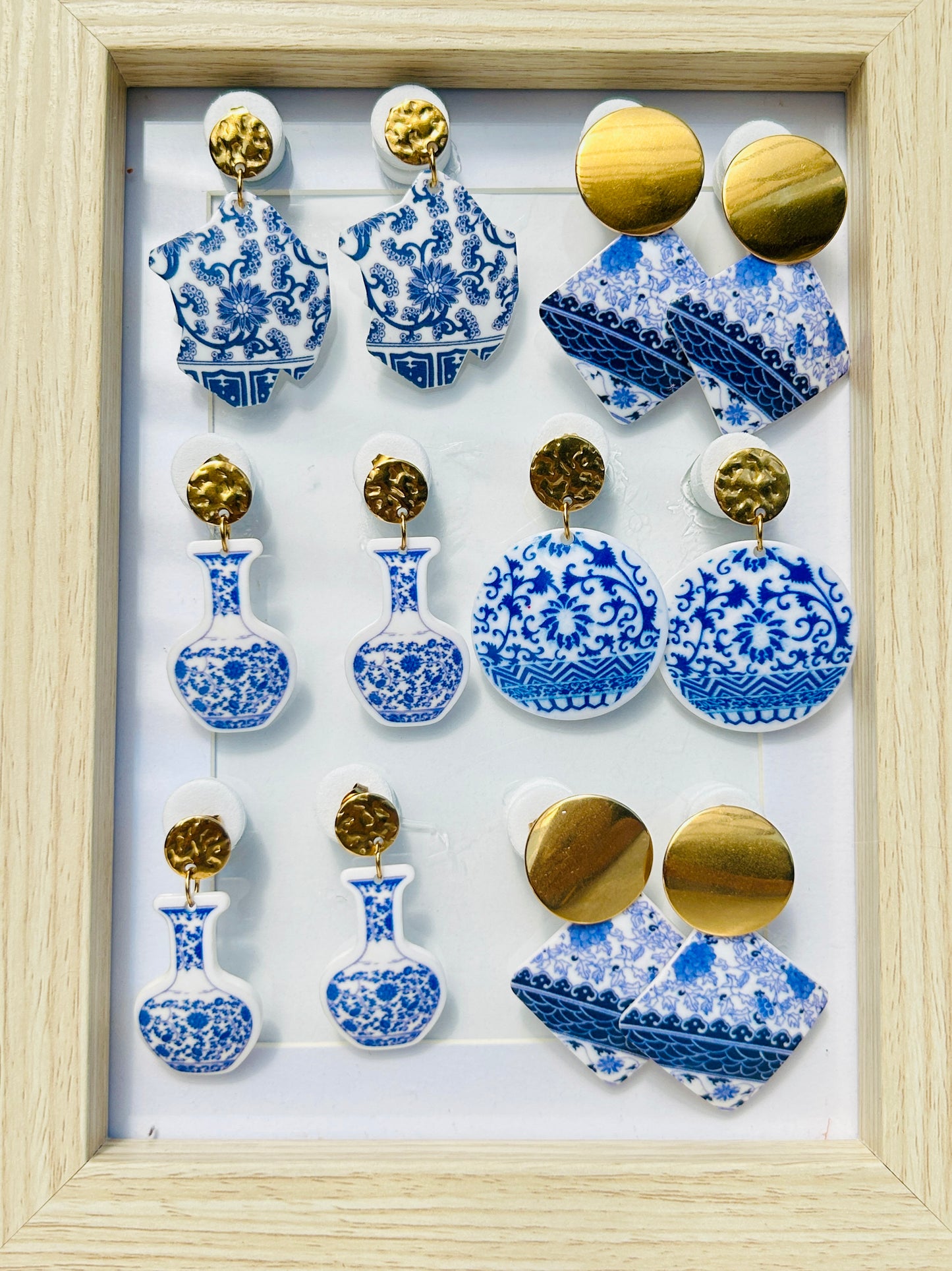 π Porcelain Dream Earrings β Stainless Steel & Acrylic