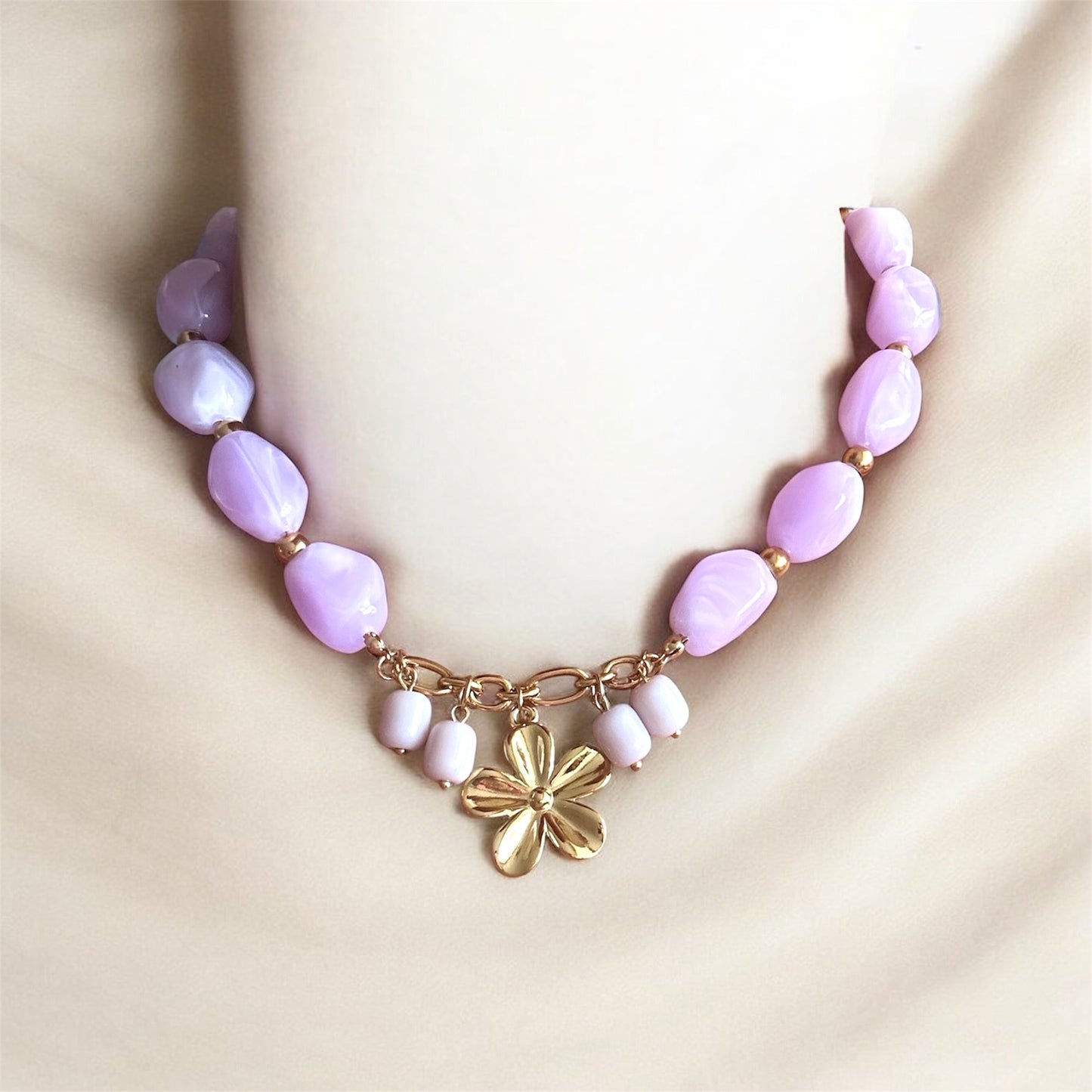 Acrylic Charm Bead Necklace Collection