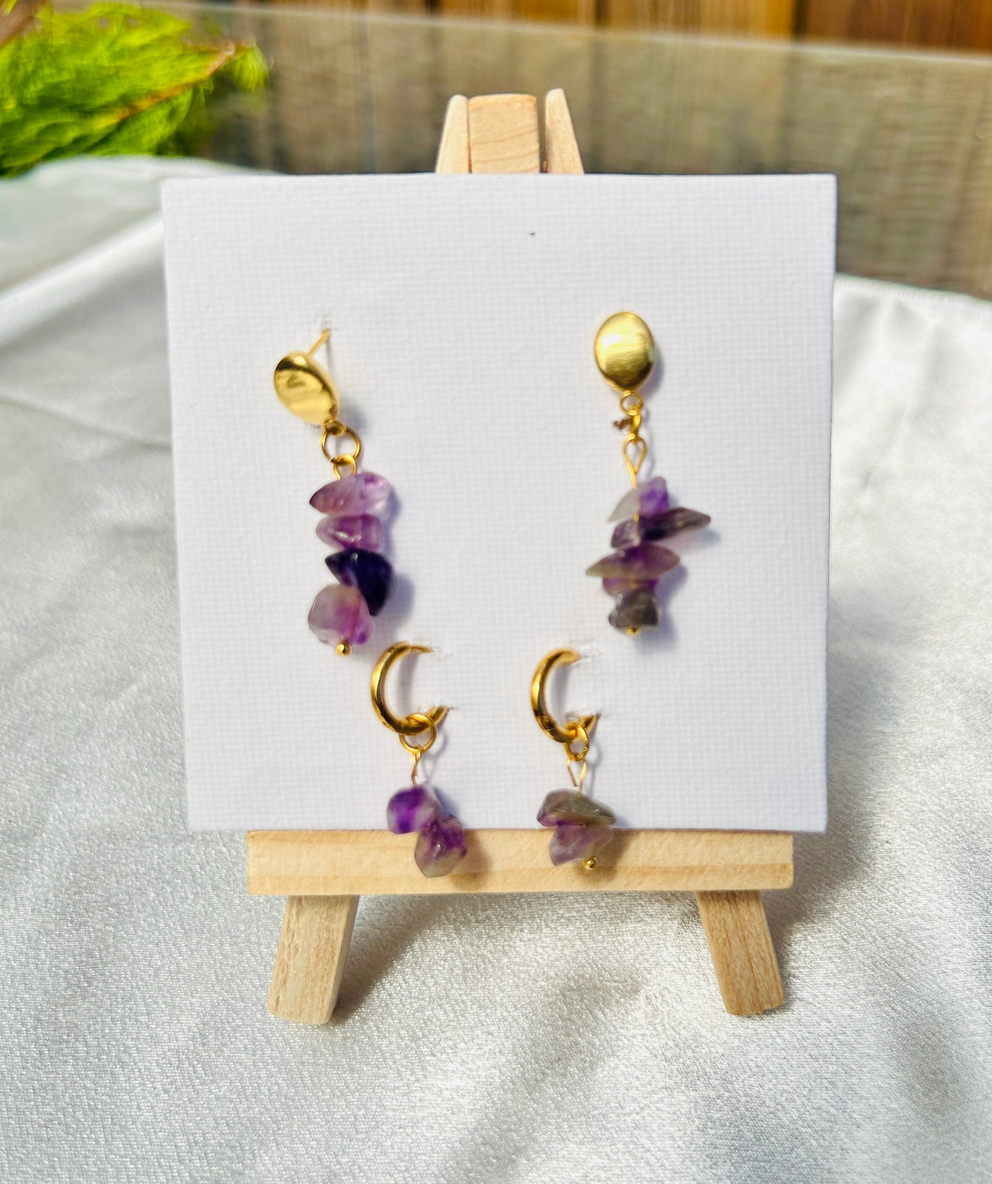 πΏ Natural Harmony Gemstone Collection β Earrings, Necklace & Bracelets (Stainless Steel)