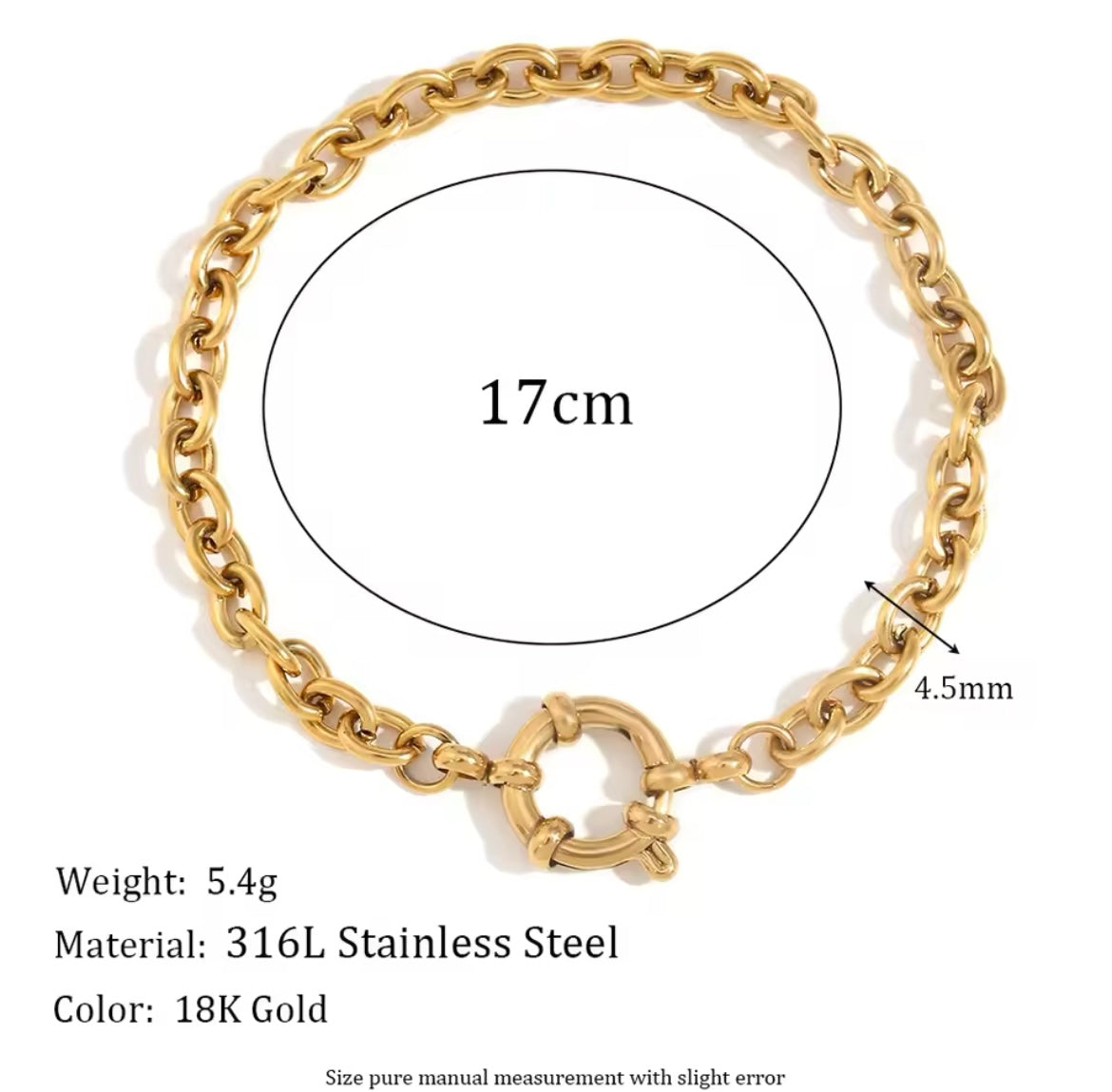 Gold Clasp Chain Bracelets – 18K Gold Plated