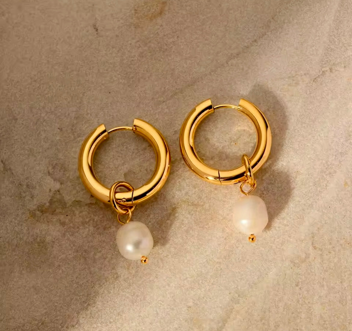 Golden Waterfall Pearl Hoops – Two Elegant Designs