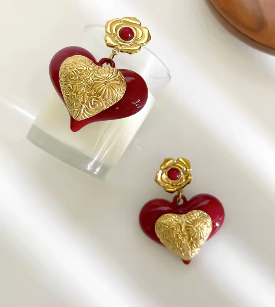Vintage Elegance Collection – Acrylic & Stainless Steel Earrings