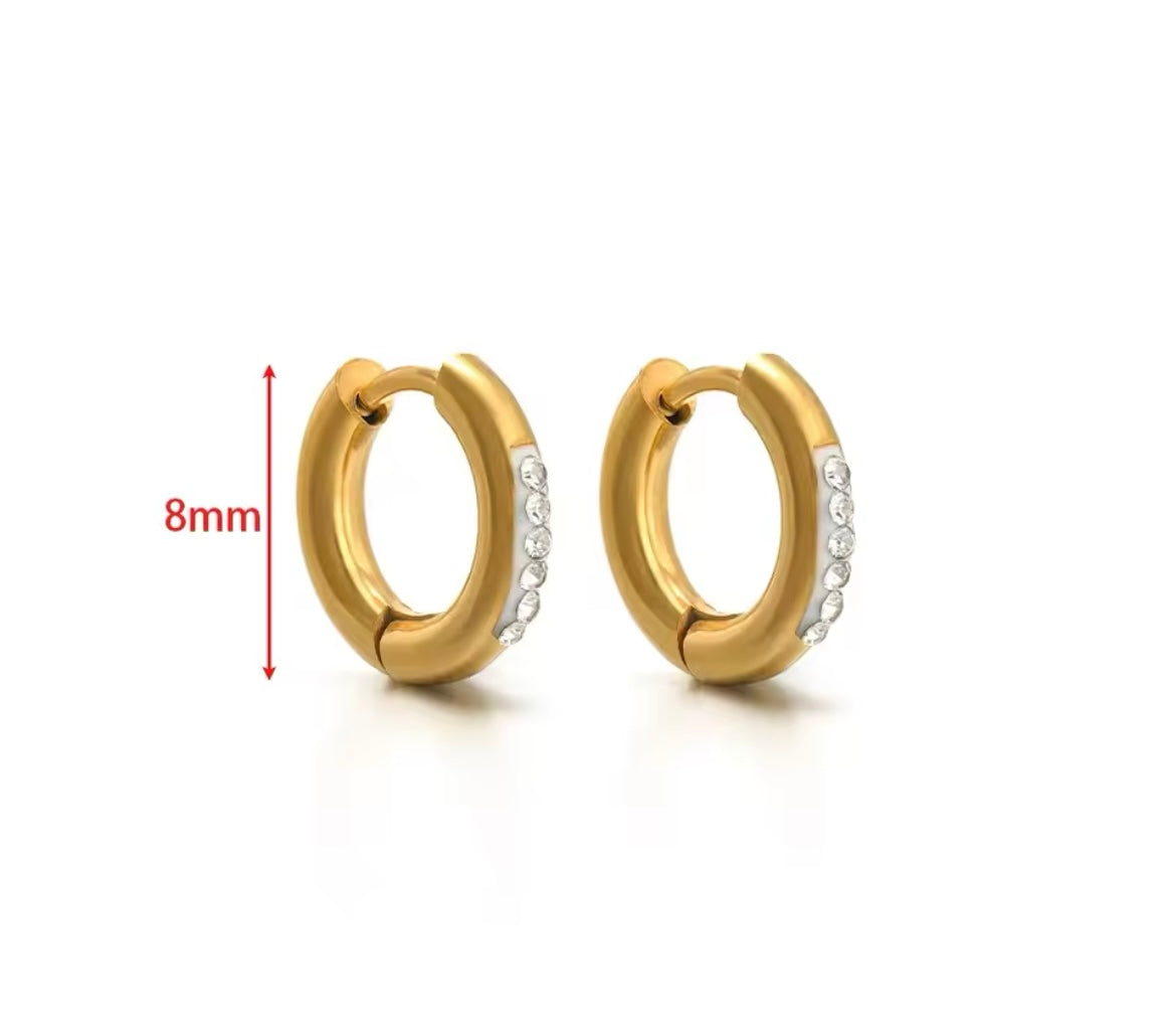 Sparkle Mini Hoop Earring – 8mm, 10mm, 12mm