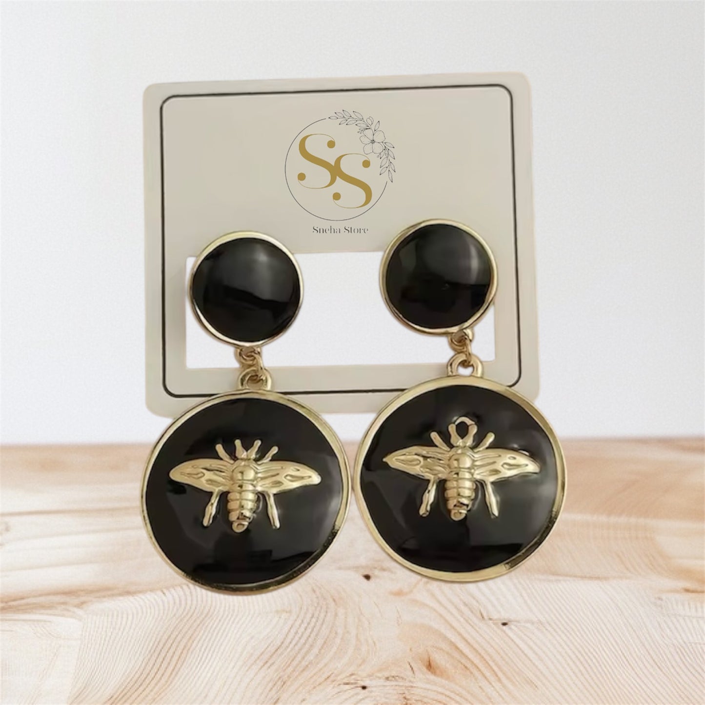 Queen Bee Enamel Drop Earrings