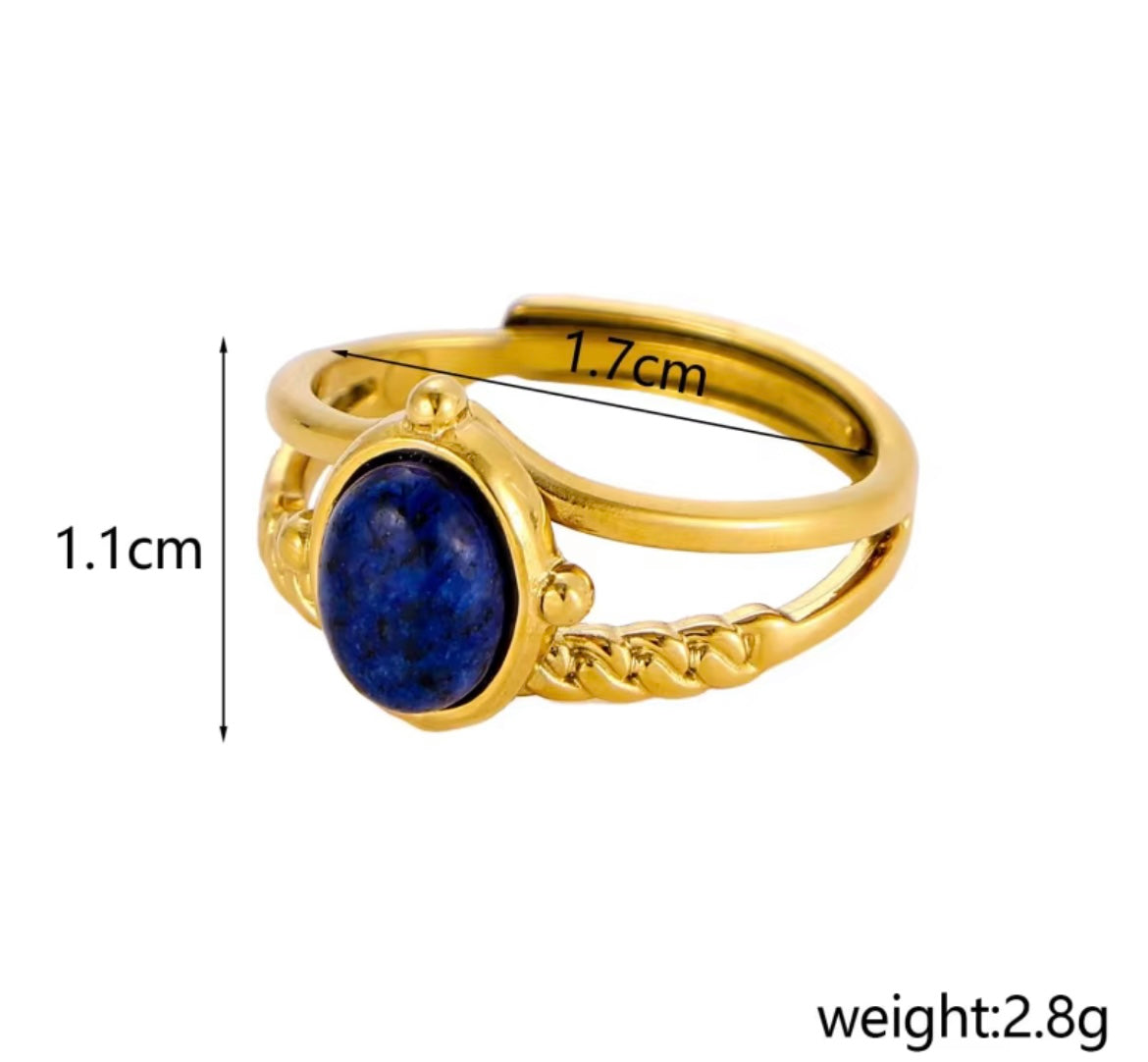 Gold Gemstone Ring Collection – Adjustable Statement Rings